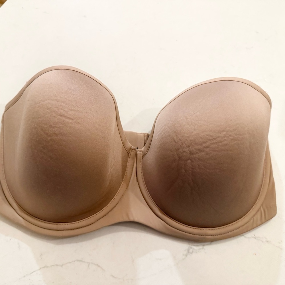 THIRDLOVE 24/7 Classic Strapless Bra 36E Taupe - Picture 2 of 4
